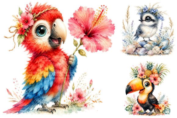 Download Whimsical Tropical Bird Clipart Bundle - Clipart bundle Collection