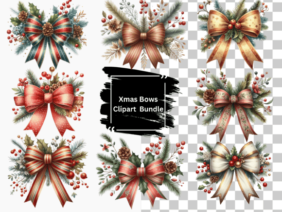 Download Vintage Festive Bows (Christmas) - Festive bows Collection