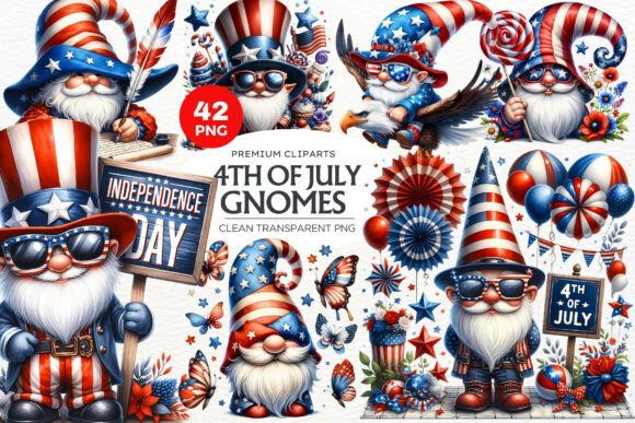 Download 42 4th of July Gnomes Clipart Bundle - Clipart bundle Collection