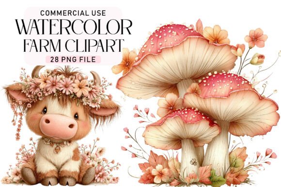 Download Watercolor Farm Clipart Bundle - Clipart bundle Collection