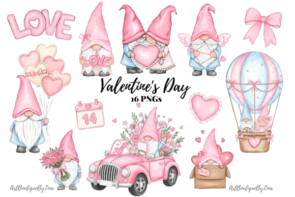 Download Valentine Gnome Clipart Bundle - Clipart bundle Collection