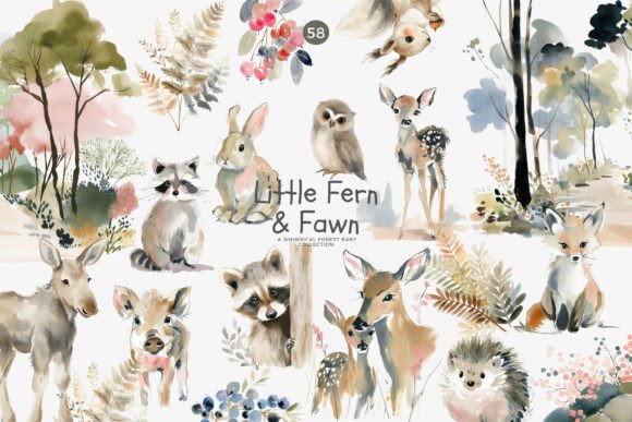 Download Woodland Baby Animal Clipart Bundle Png - Clipart bundle Collection
