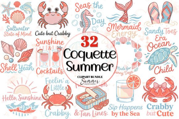 Download Coquette Girl Summer Clipart Bundle - Clipart bundle Collection