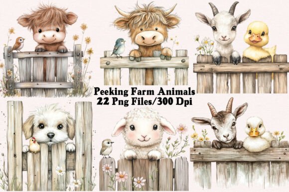 Download Peeking Farm Animals PNG Clipart Bundle - Clipart bundle Collection