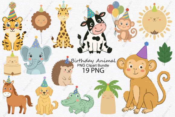 Download Birthday Animal PNG Clipart Bundle - Clipart bundle Collection