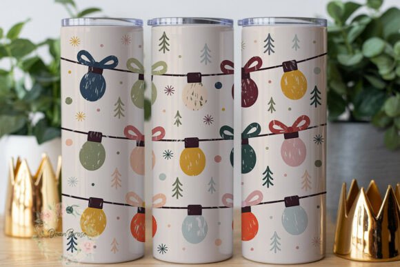Download Festive Bows &amp; Lights 20oz Tumbler Wrap - Festive bows Collection