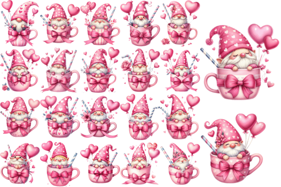 Download 22 Pink Valentine Gnome Clipart Bundle - Clipart bundle Collection