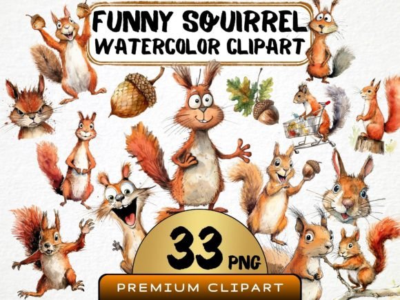 Download Funny Squirrel Clipart Bundle&nbsp; - Clipart bundle Collection