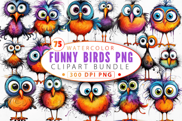 Download Funny Bird Clipart Bundle Cute Birds Png - Clipart bundle Collection