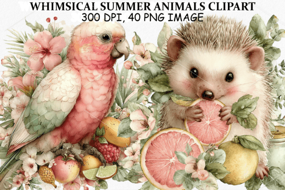 Download Whimsical Summer Animals Clipart Bundle - Clipart bundle Collection