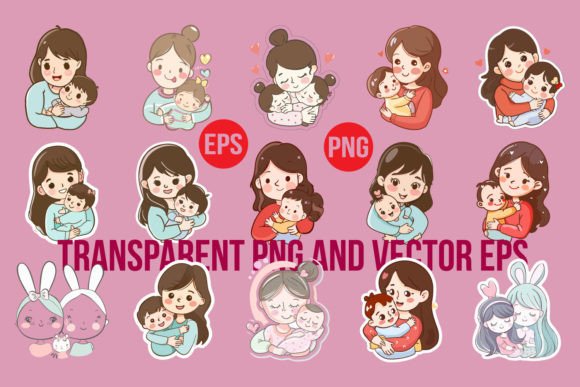 Download Mom and Baby Sublimation Clipart Bundle - Clipart bundle Collection