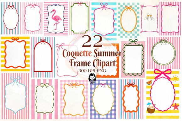 Download Coquette Summer Frame Clipart Bundle - Clipart bundle Collection
