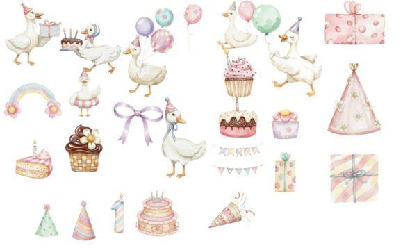 Download Silly Goose Birthday Clipart Bundle - Clipart bundle Collection