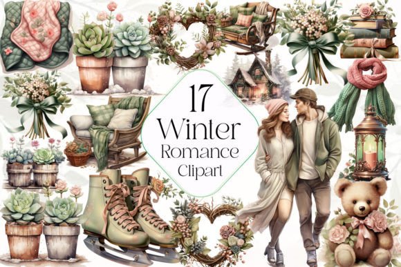 Download Winter Romance Clipart Bundle - Clipart bundle Collection