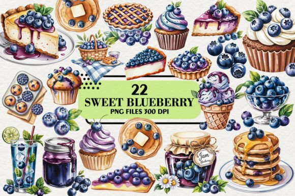 Download Kawaii Sweet Blueberry Clipart Bundle - Clipart bundle Collection