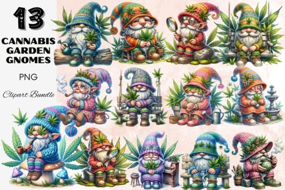 Download Cannabis Garden Gnomes Clipart Bundle - Clipart bundle Collection