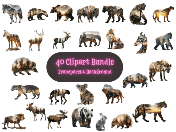Download Double Exposure Wildlife Clipart Bundle - Clipart bundle Collection