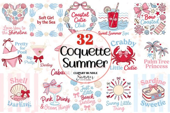 Download Coquette Summer Beach Clipart Bundle - Clipart bundle Collection